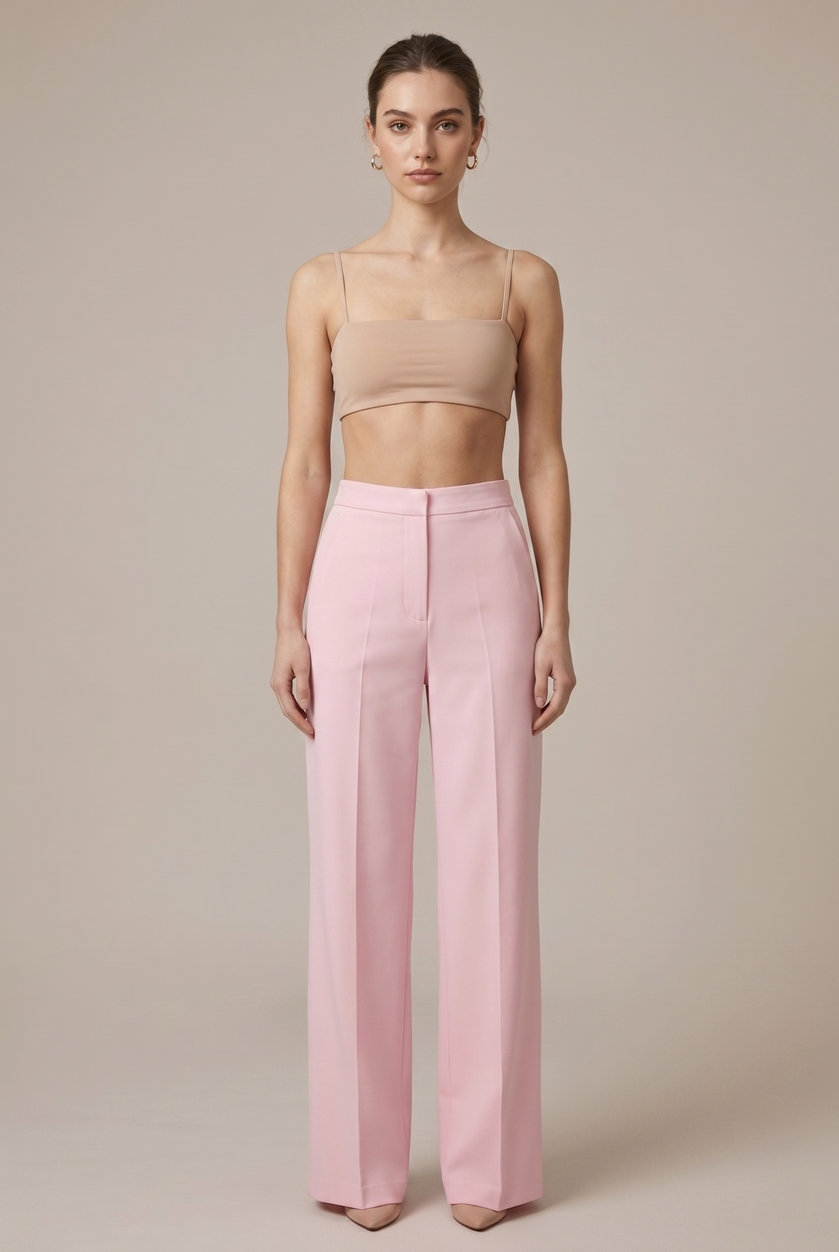 Opal | Feather Cuff Blazer With Straight-Leg Pants