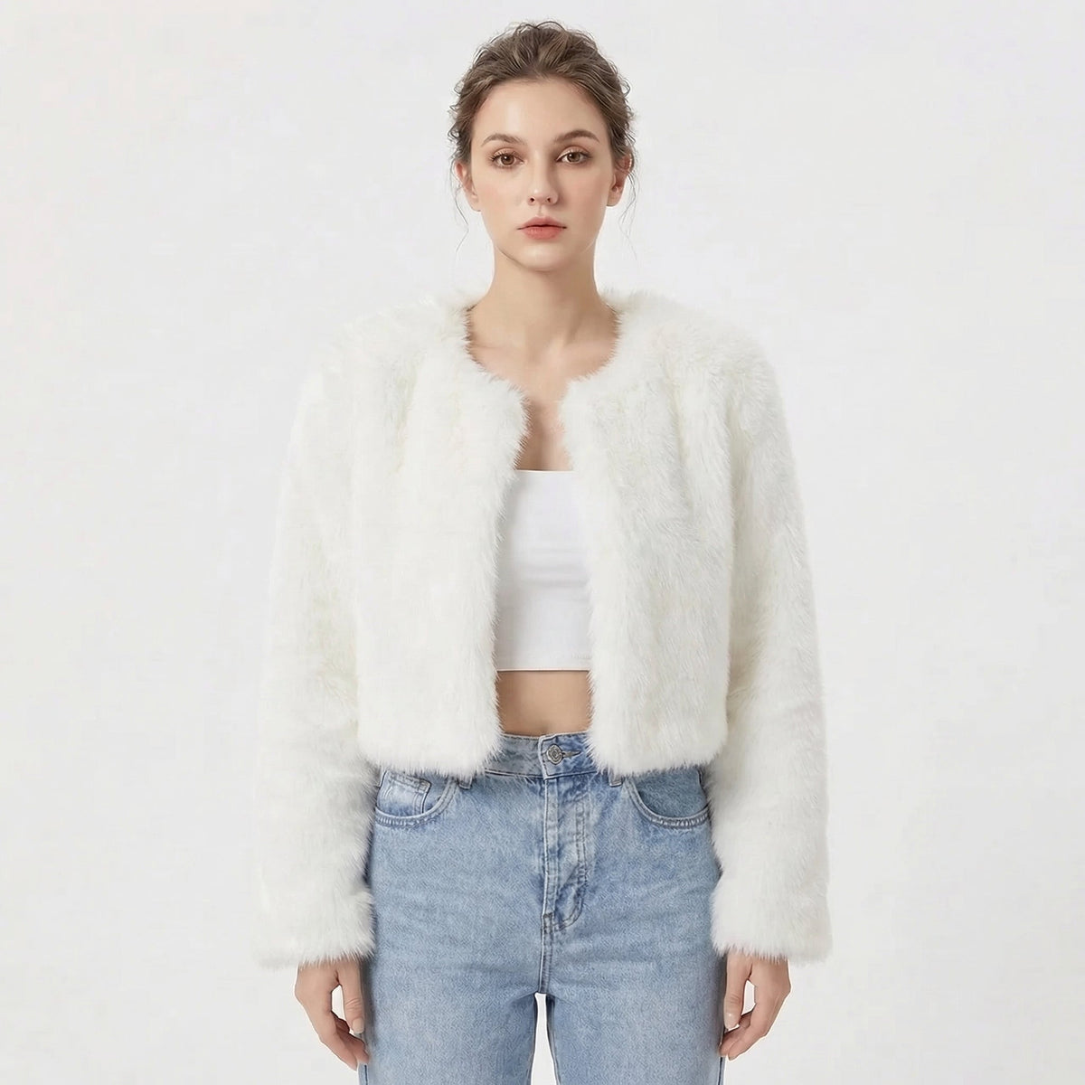 Georgina | Cropped Faux Fur Jacket