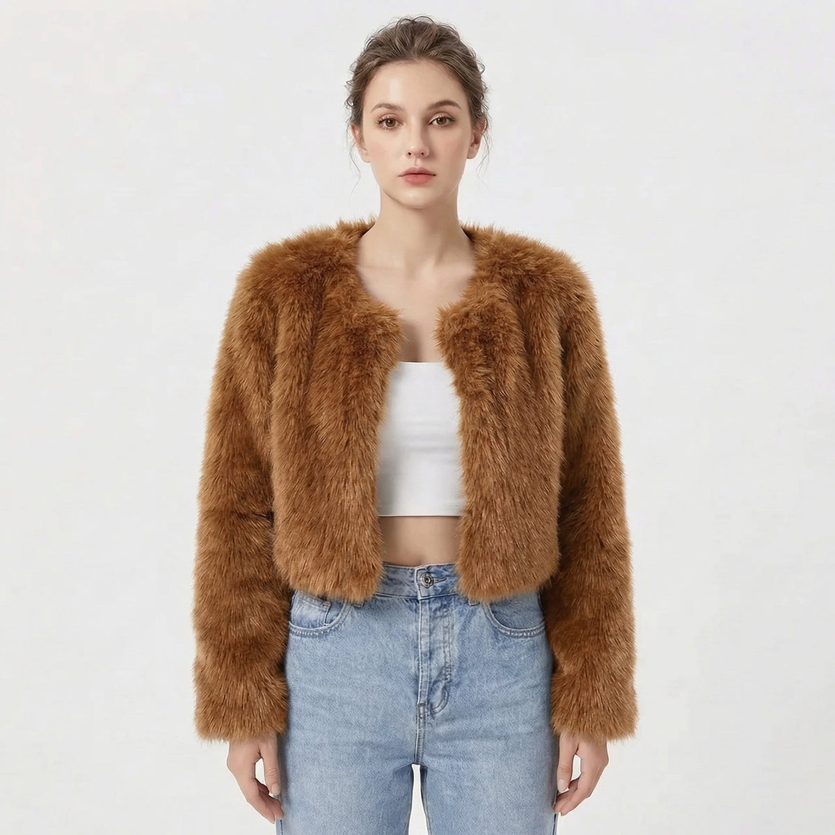 Georgina | Cropped Faux Fur Jacket