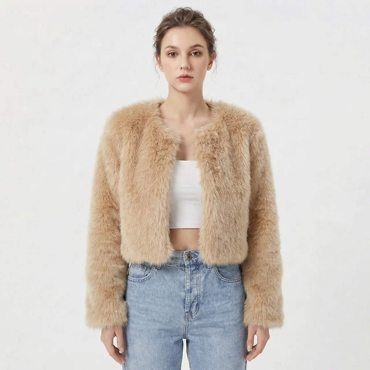 Georgina | Cropped Faux Fur Jacket