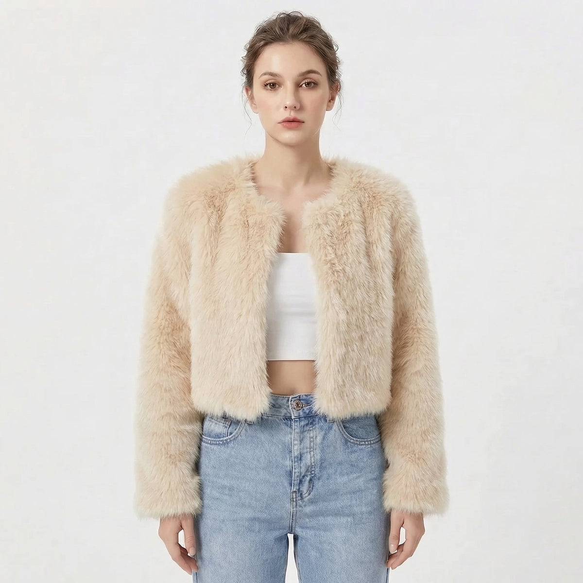 Georgina | Cropped Faux Fur Jacket