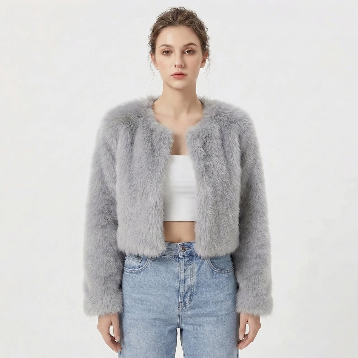 Georgina | Cropped Faux Fur Jacket