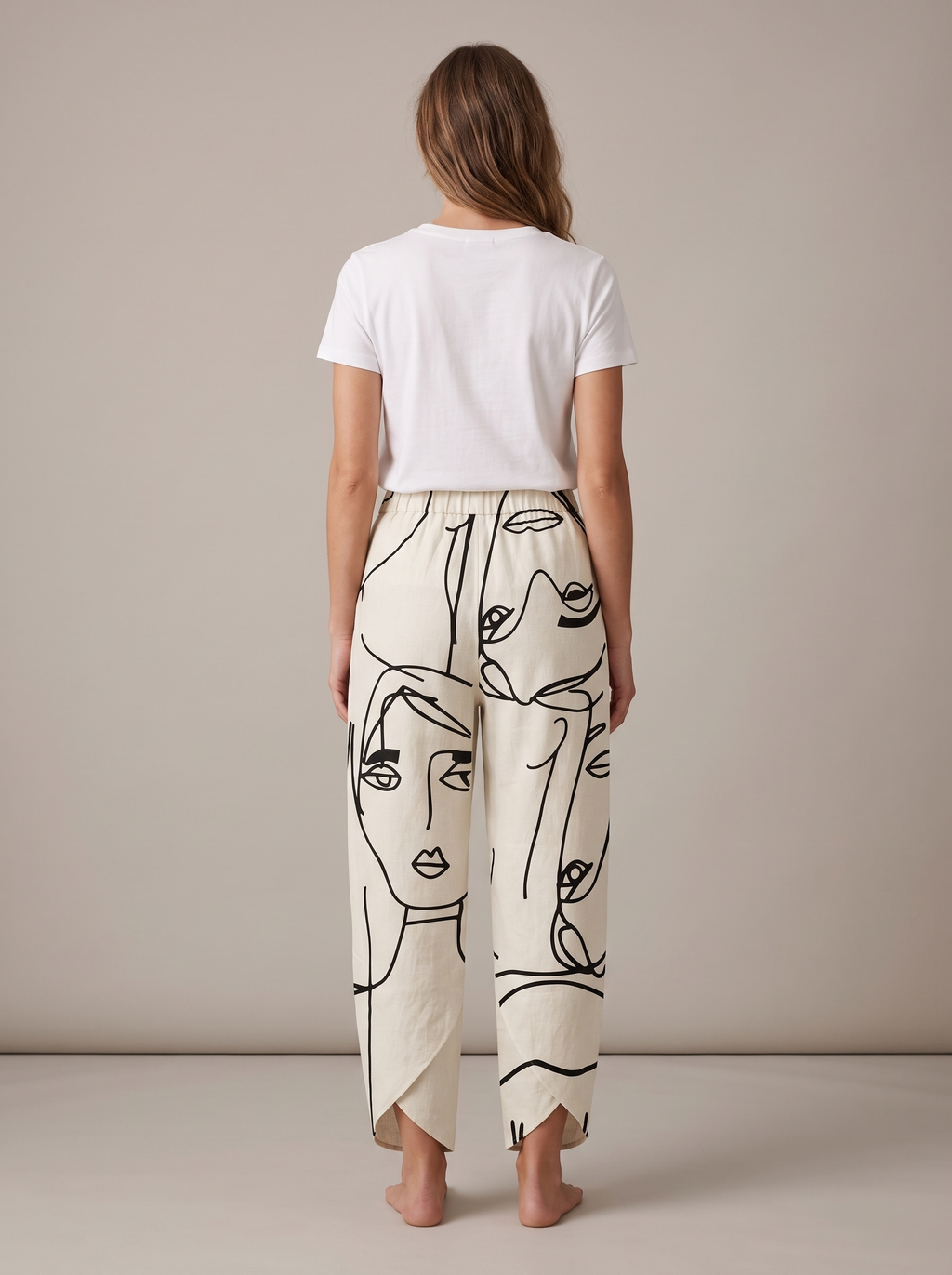Fay | Relaxed Pants With Abstract Face Print