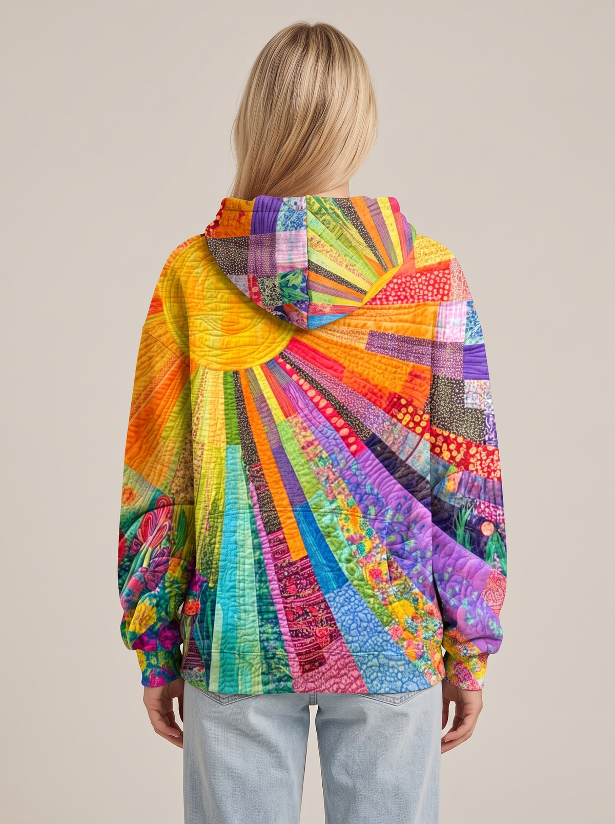 Ariana | Sunburst Patchwork Hoodie