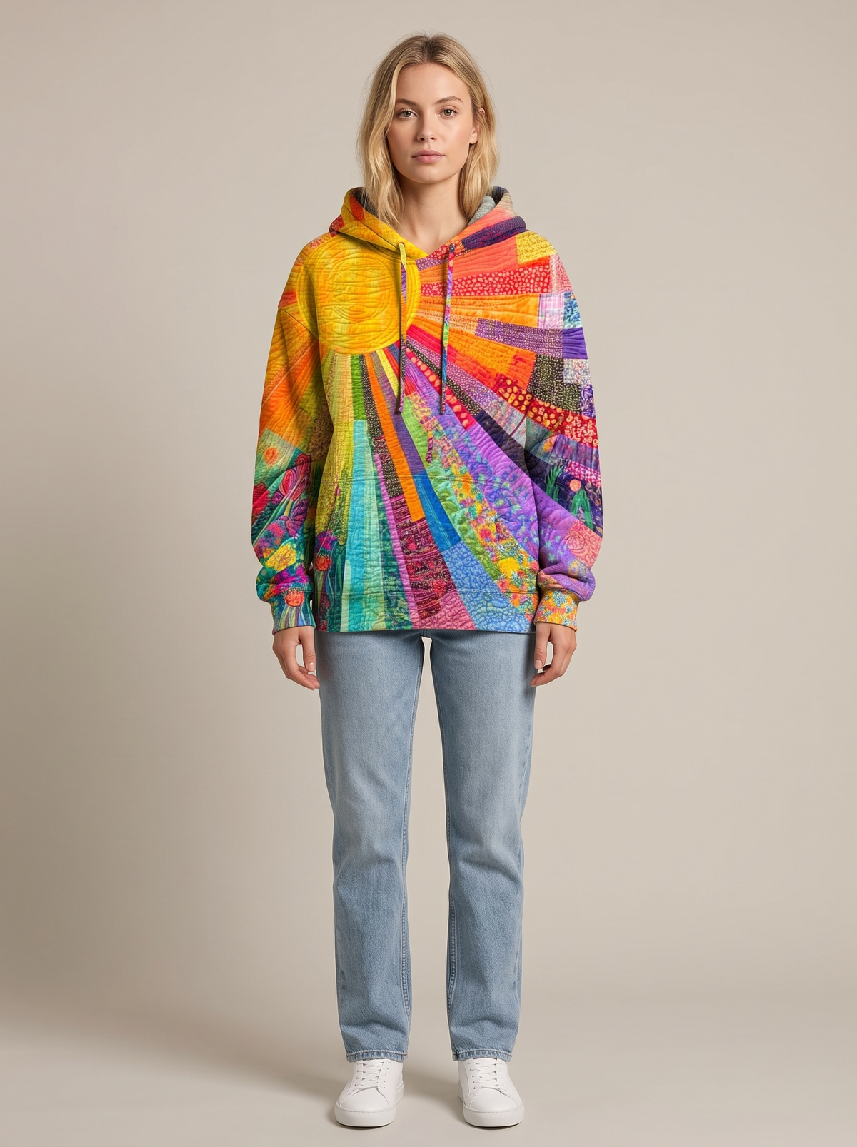 Ariana | Sunburst Patchwork Hoodie
