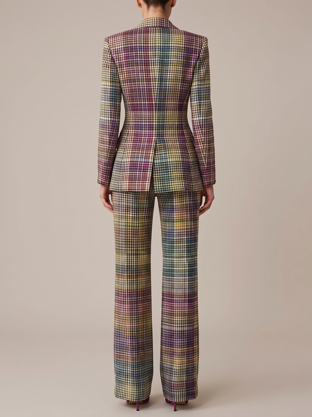 Belinda | Double-Breasted Plaid Suit Set