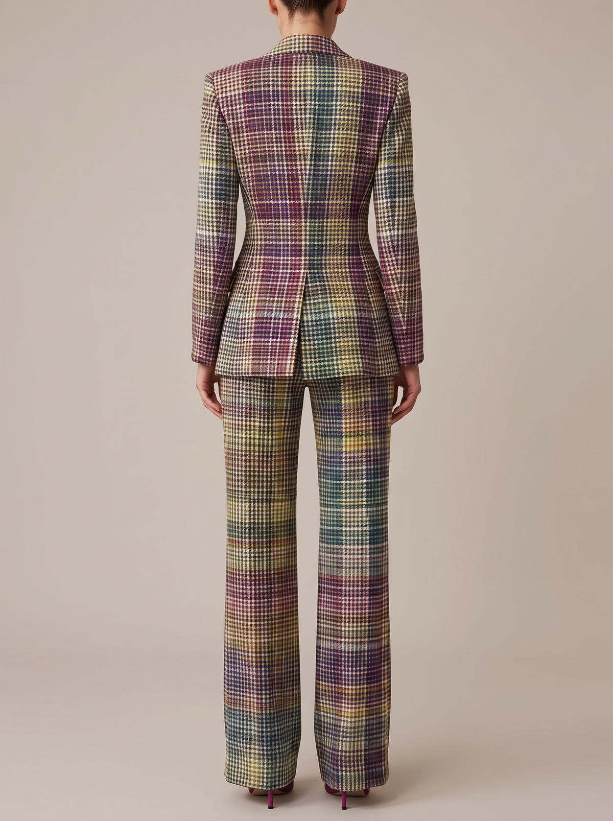 Belinda | Double-Breasted Plaid Suit Set