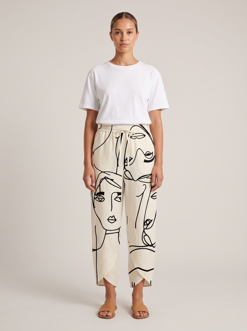 Fay | Relaxed Pants With Abstract Face Print