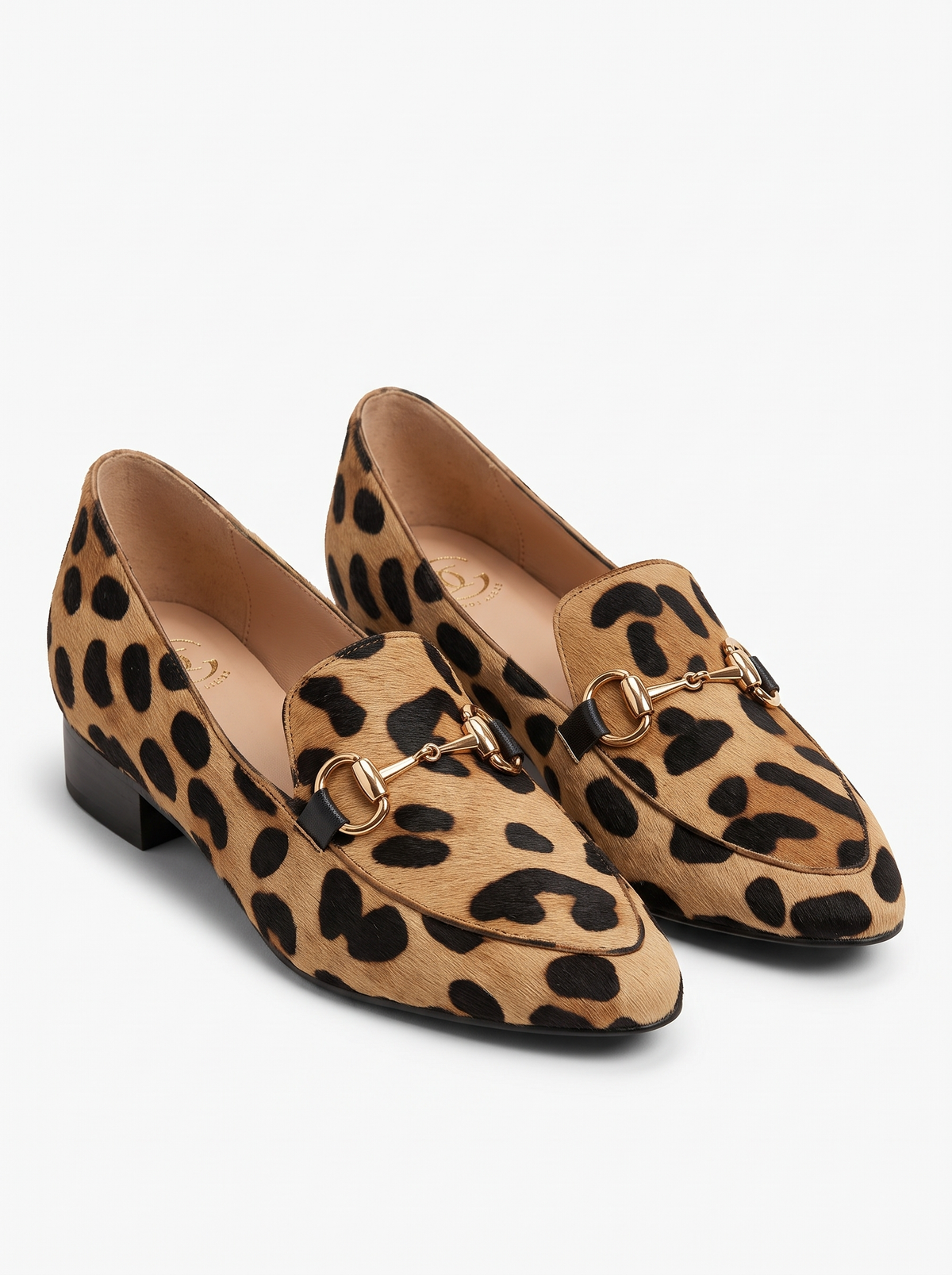 Clementine | Leopard Print Loafers With Gold-Tone Bit