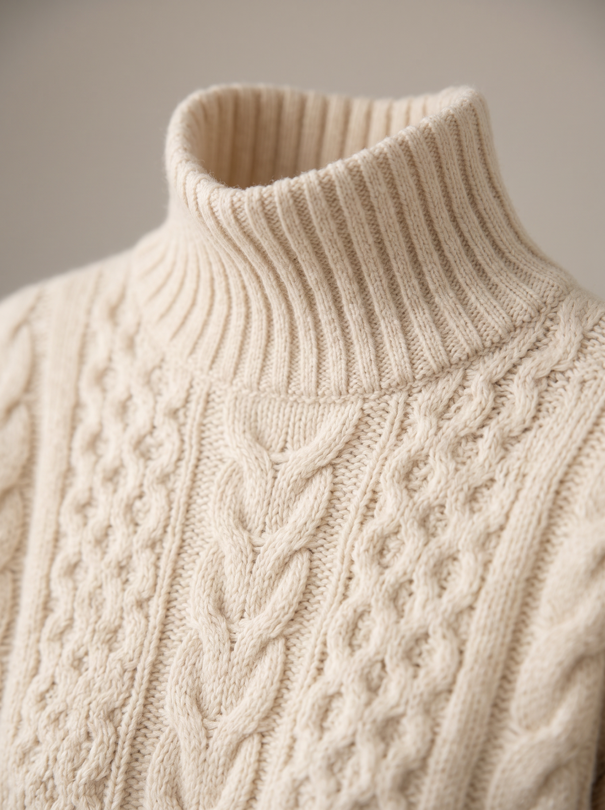 Marina | Cozy Cable Knit Cardigan With High Collar