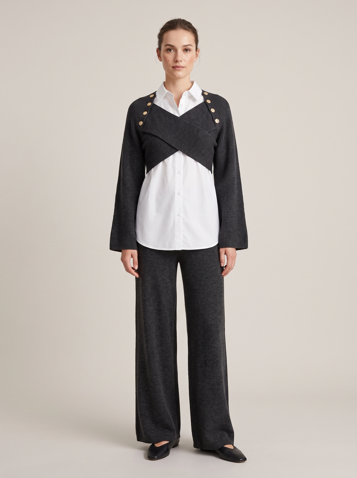 Fenella | Three-Piece Set With Shirt And Wide-Leg Pants