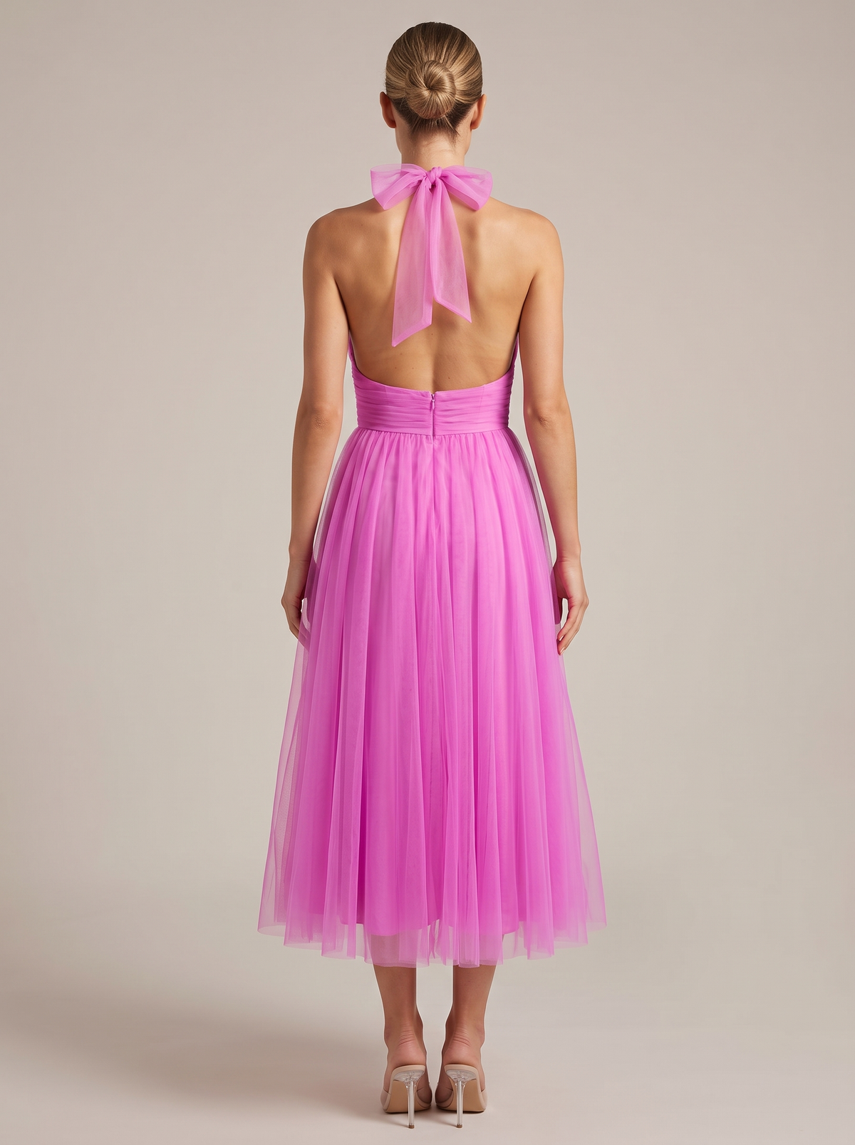 Scarlett | Tulle Halter A-Line Midi Dress