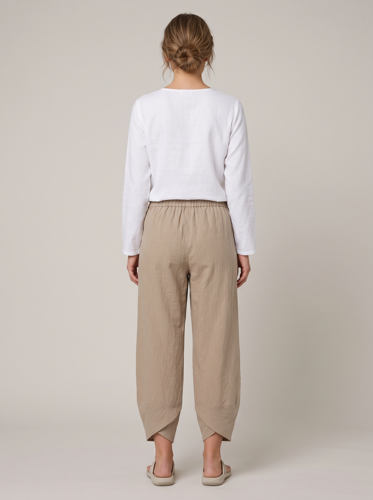 Claudia | Relaxed Linen-Blend Cropped Pants