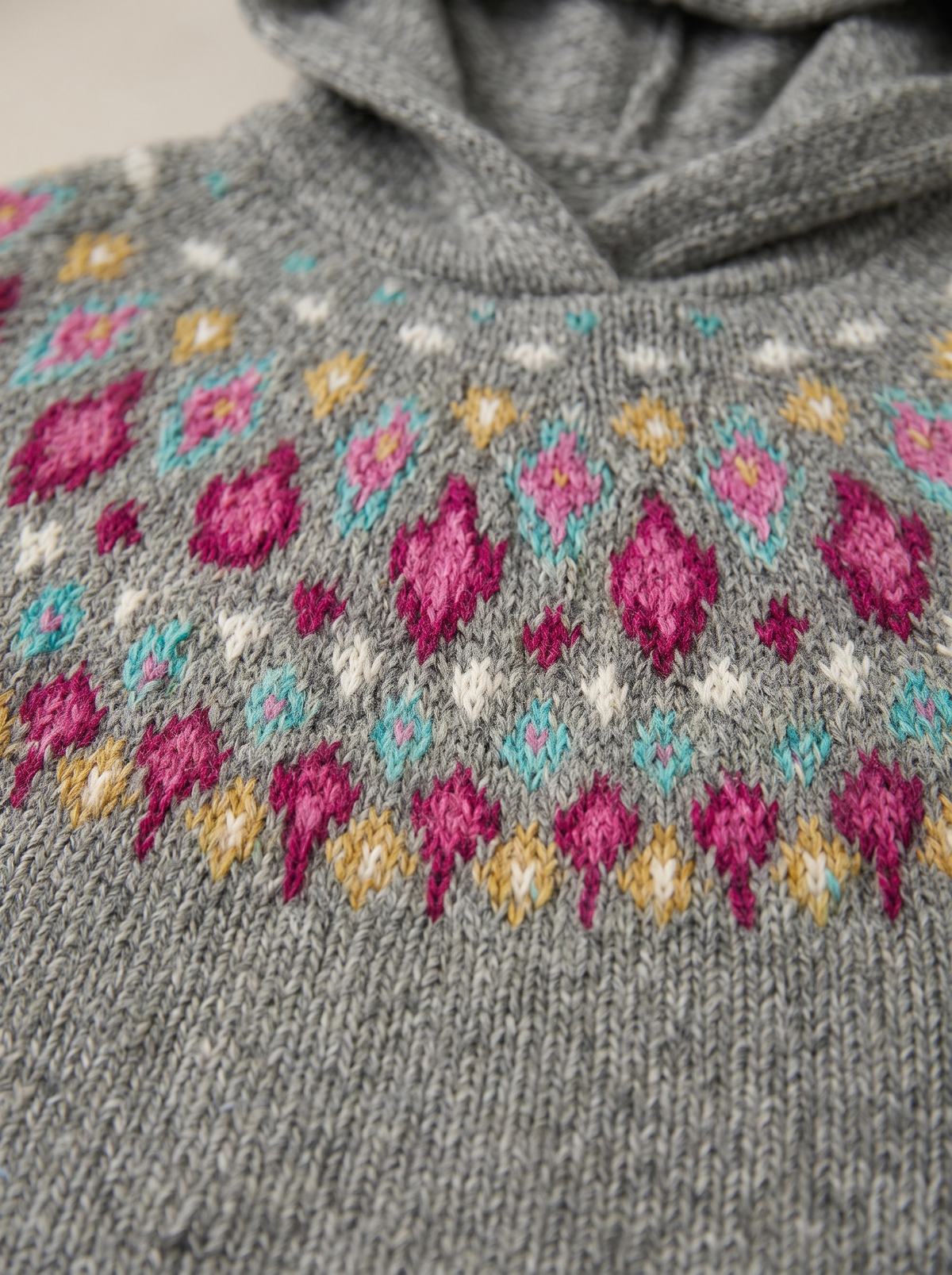 Yvette | Fair Isle Knit Hoodie Sweater