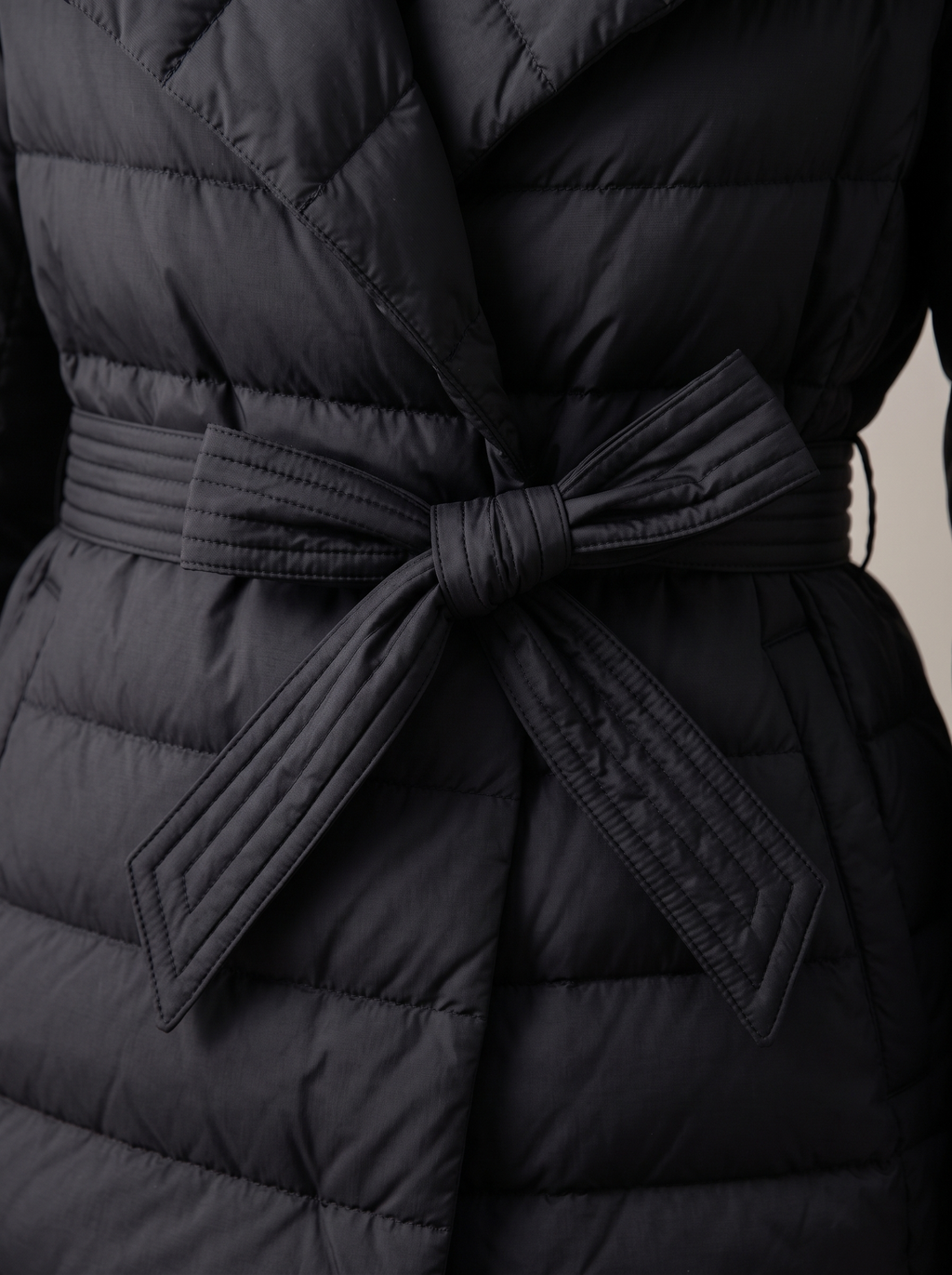 Annika | Belted Down Jacket With Wide Collar