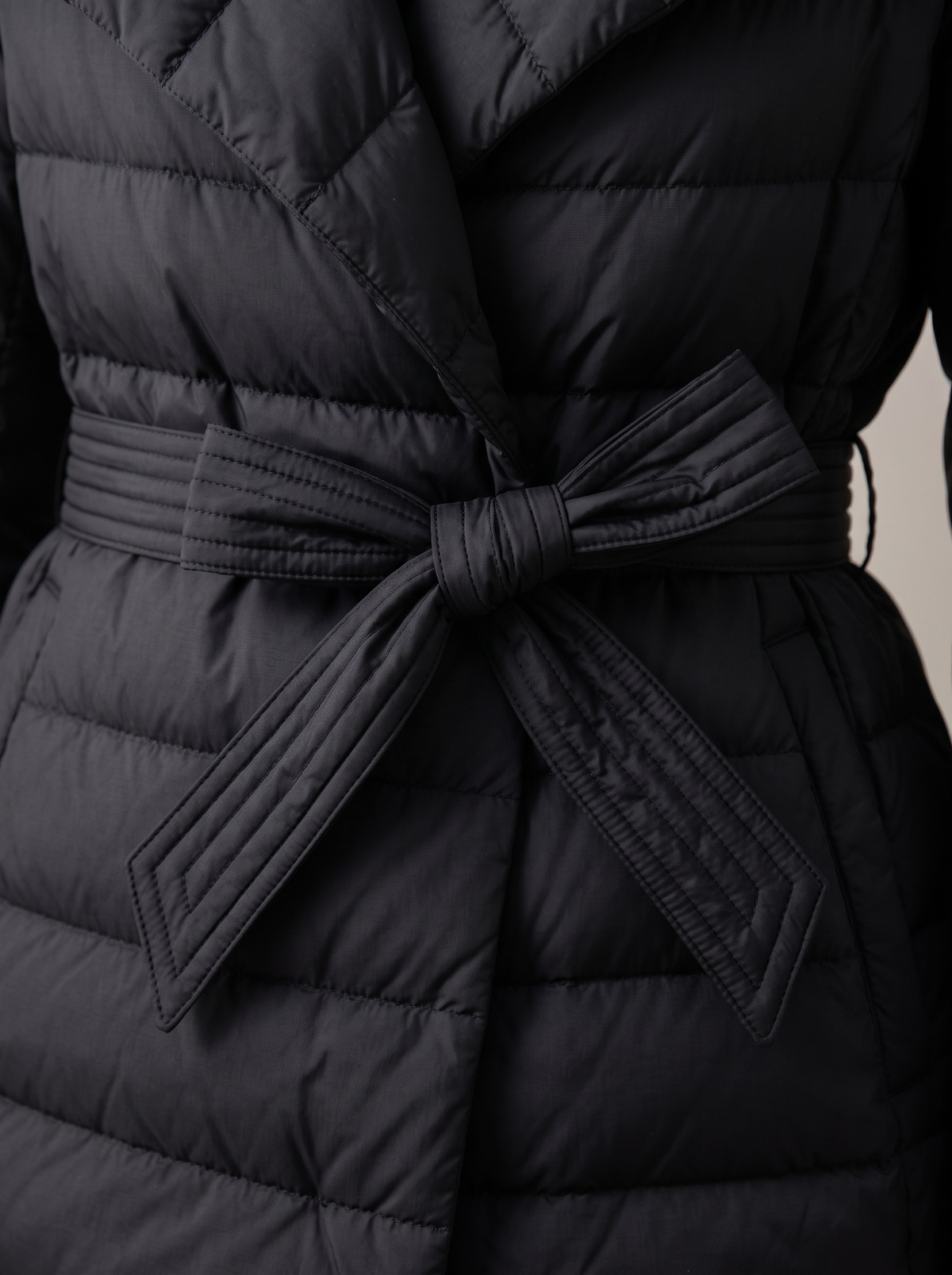 Annika | Belted Down Jacket With Wide Collar