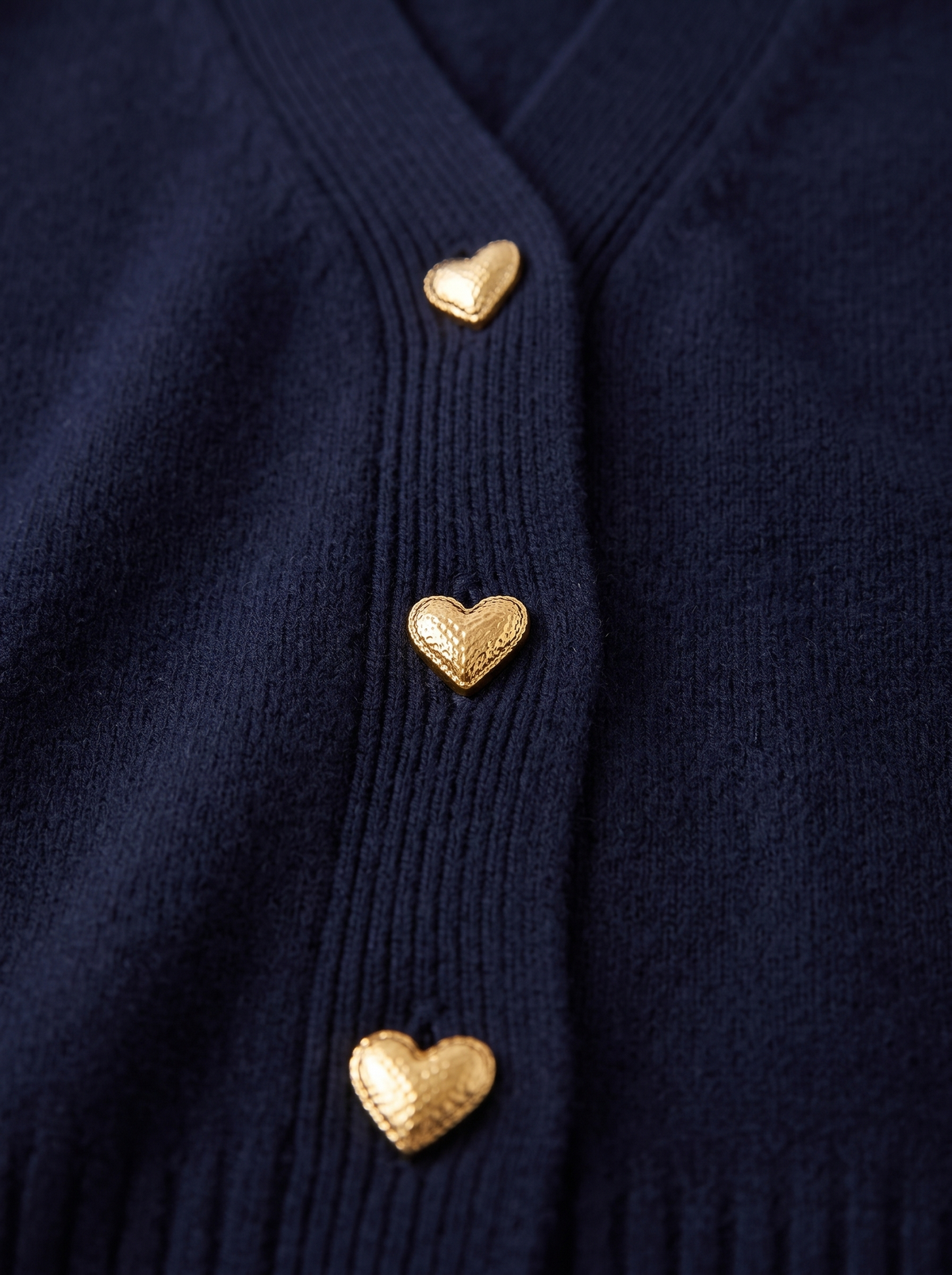 Holly | V-Neck Cardigan With Heart Buttons