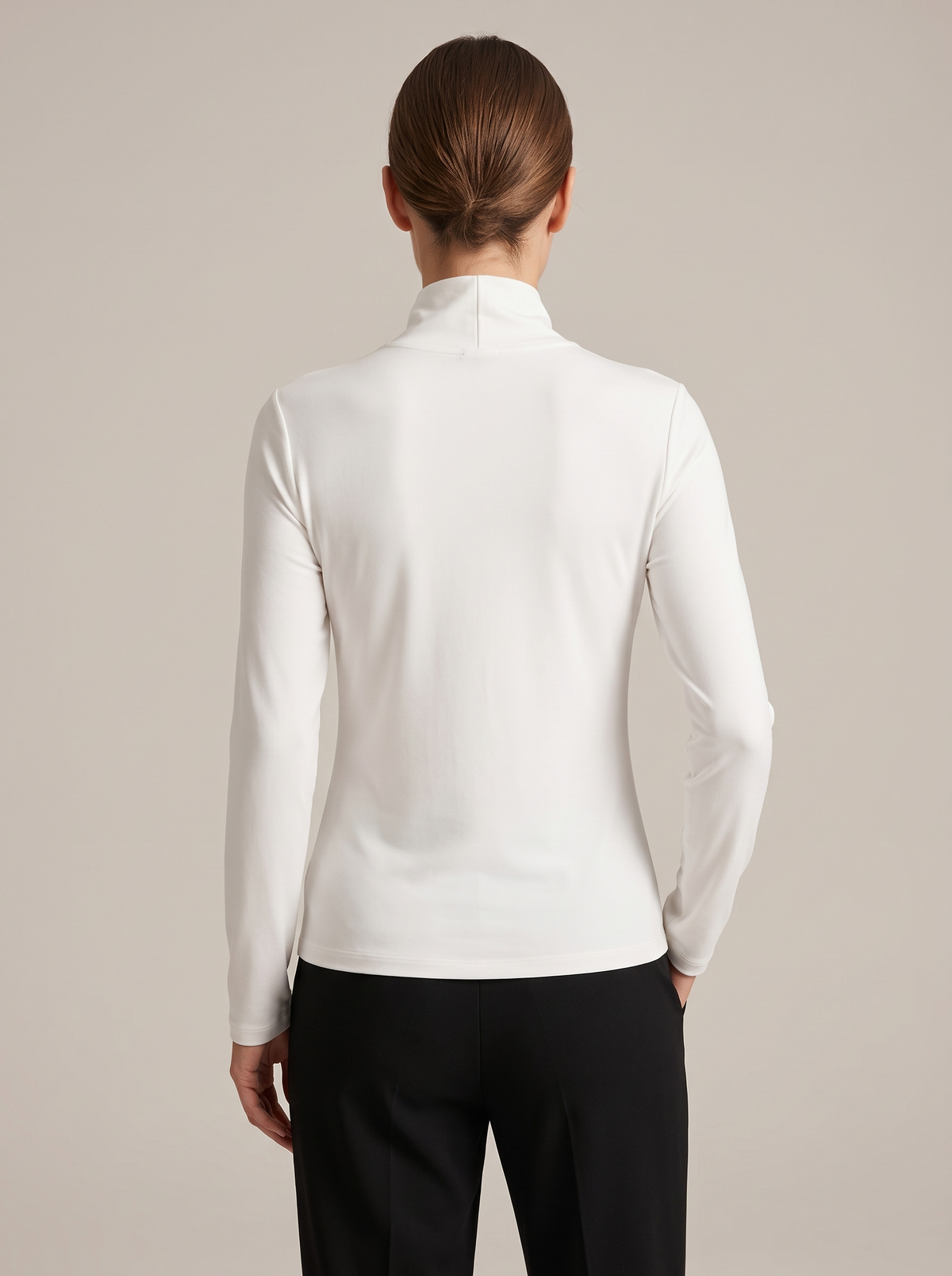 Stephanie | Soft-Touch Turtleneck With Crossover Collar