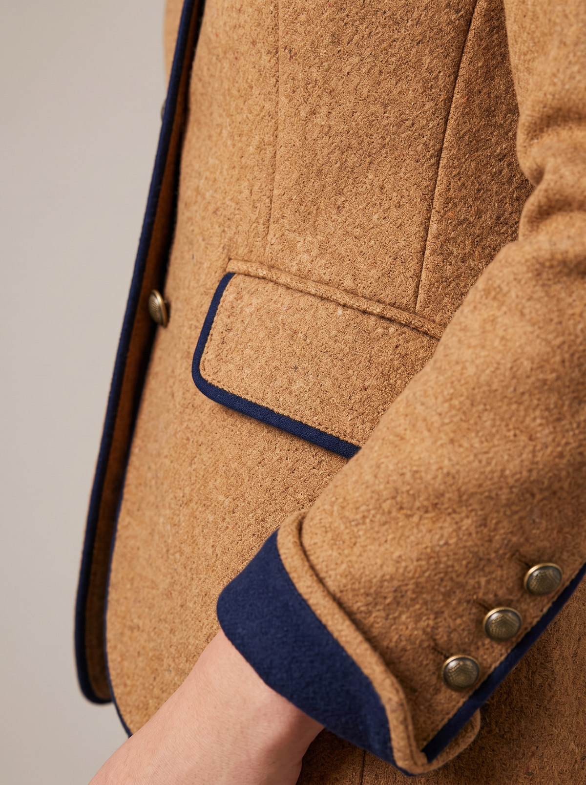 Marion | Stand Collar Jacket With Contrast Trim
