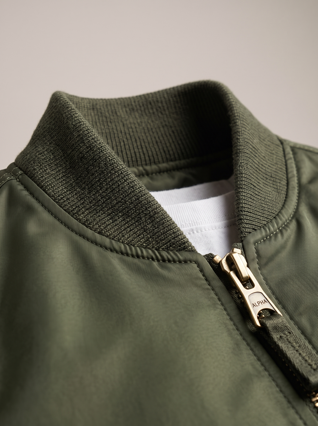 Gina | Nylon Bomber Jacket With Ribbed Cuffs