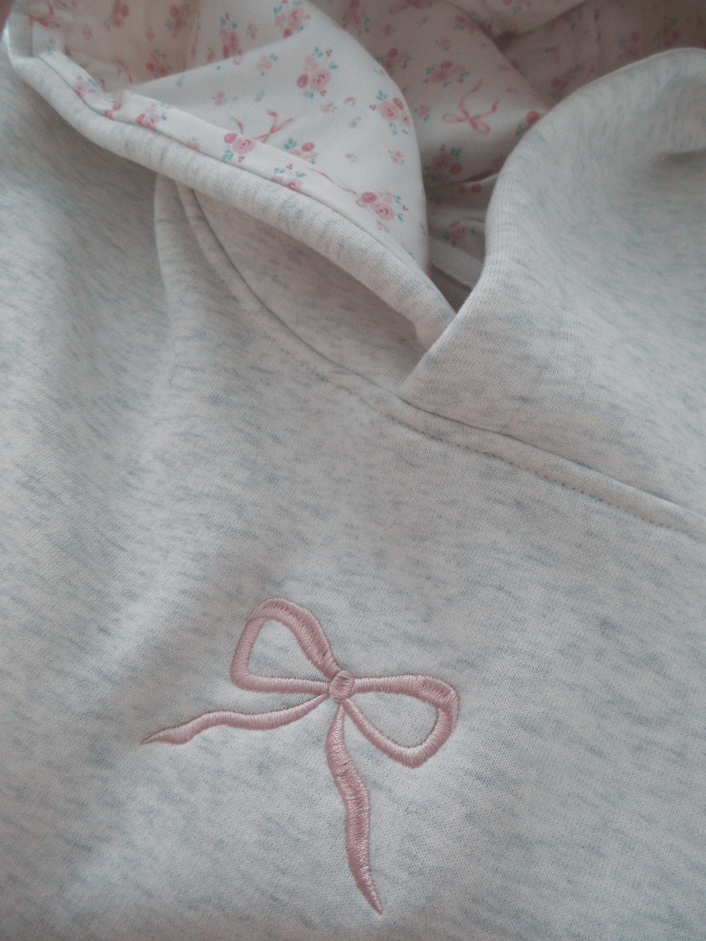 Delilah | Hoodie With Embroidered Bow Detail