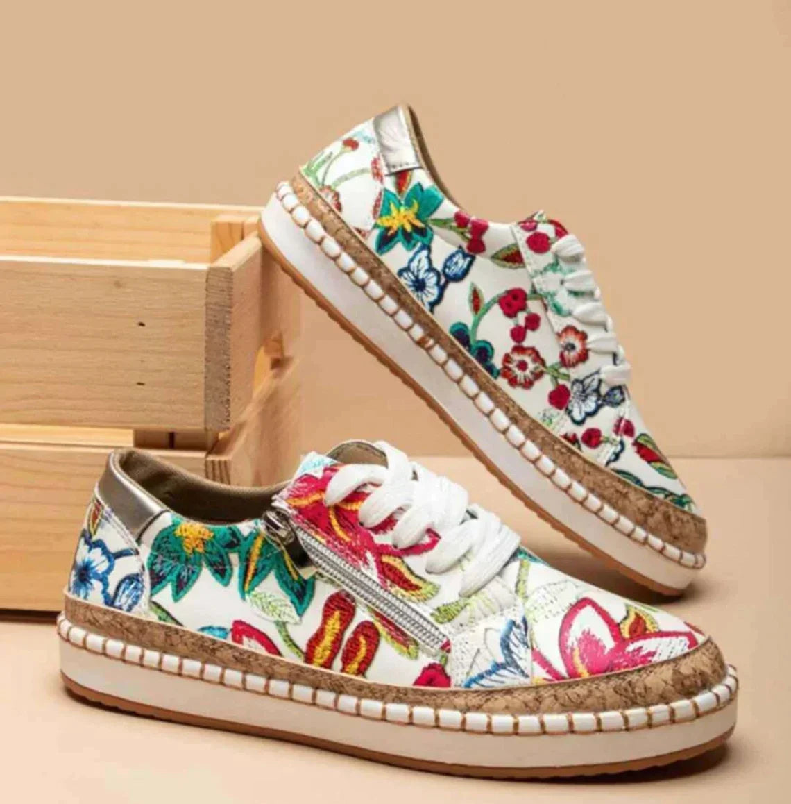 Primrose | Lace-Up Espadrille Sneakers With Side Zip