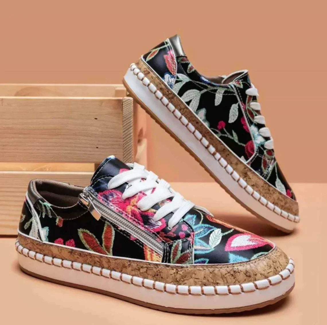 Primrose | Lace-Up Espadrille Sneakers With Side Zip