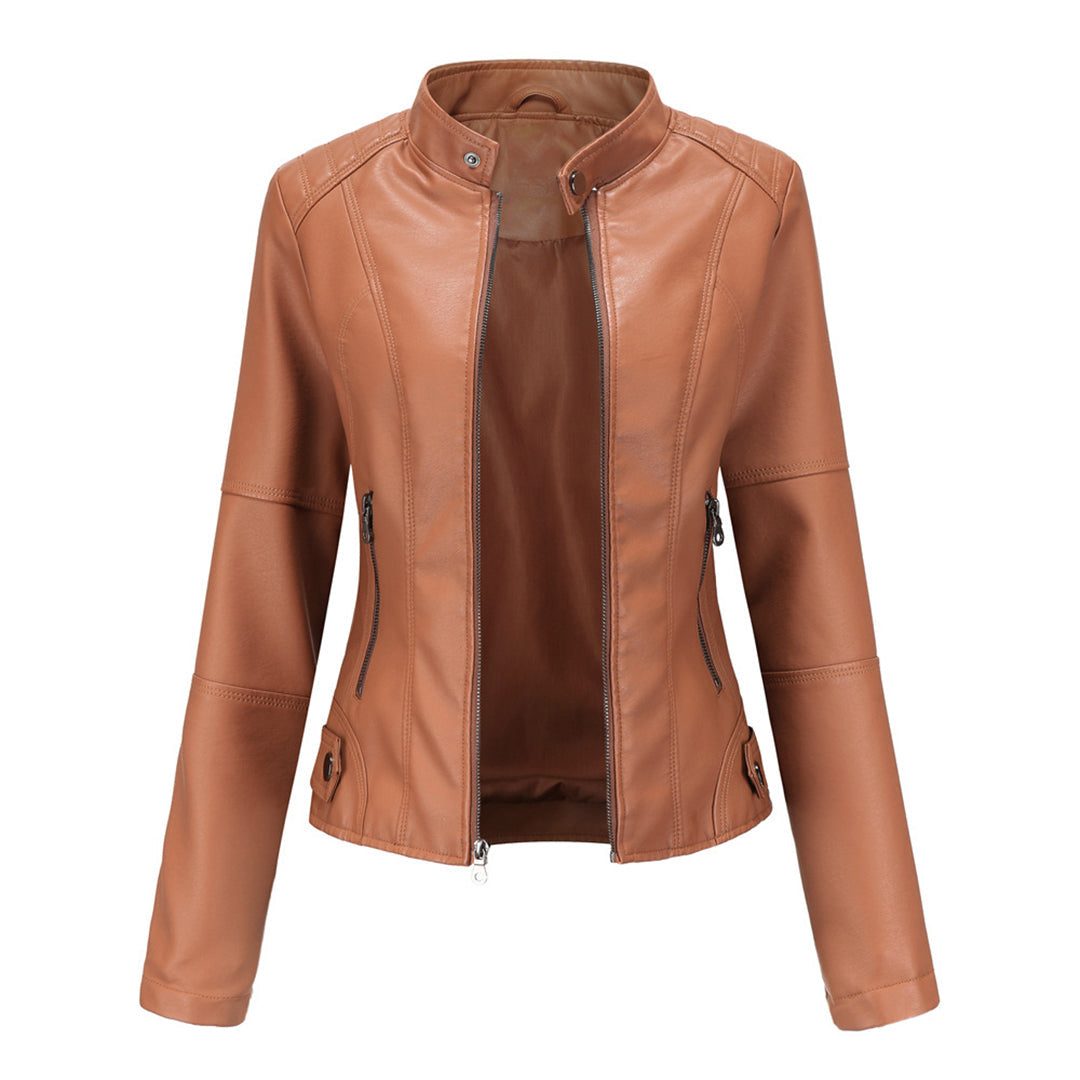 Virginia | Cropped Zip-Up Jacket With Stand Collar