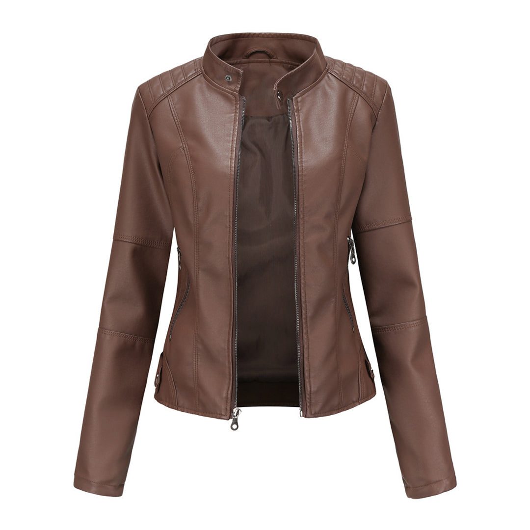 Virginia | Cropped Zip-Up Jacket With Stand Collar