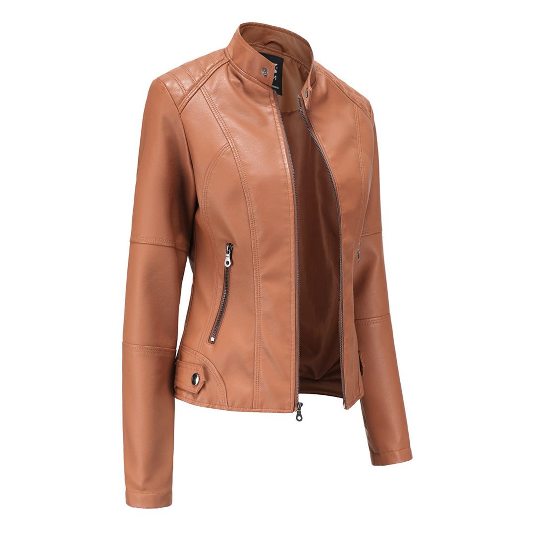 Virginia | Cropped Zip-Up Jacket With Stand Collar