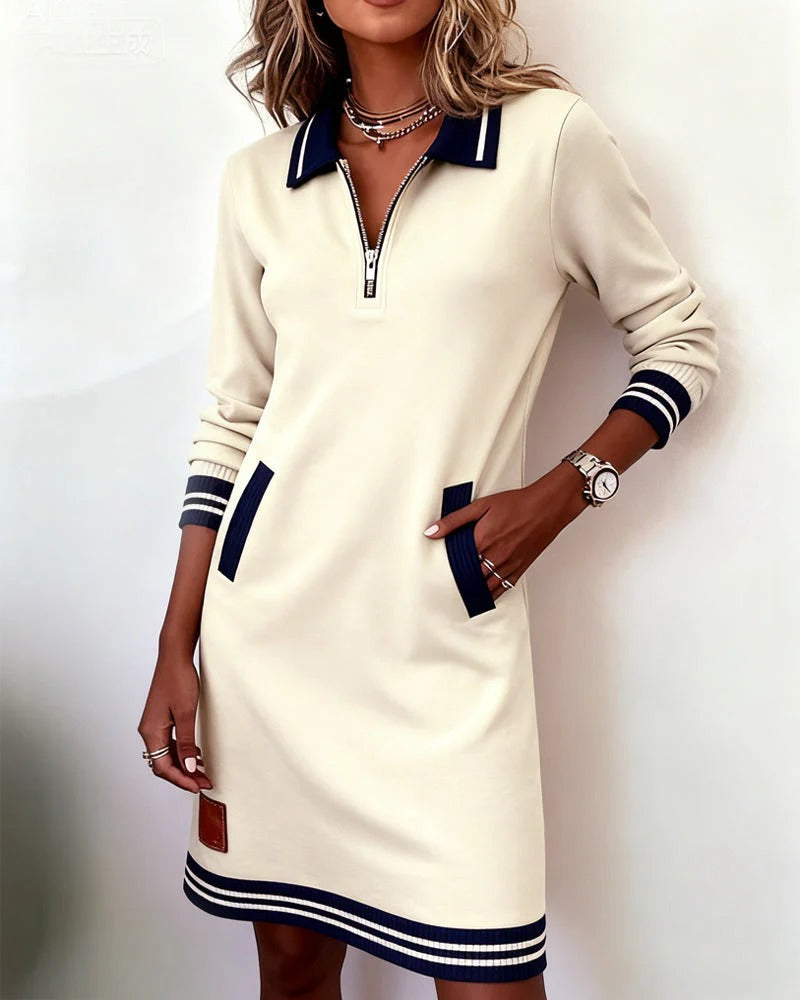 Beth | Sporty Zip-Collar Dress With Pockets