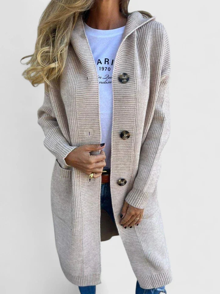 Aileen | Longline Button Cardigan With Deep Pockets