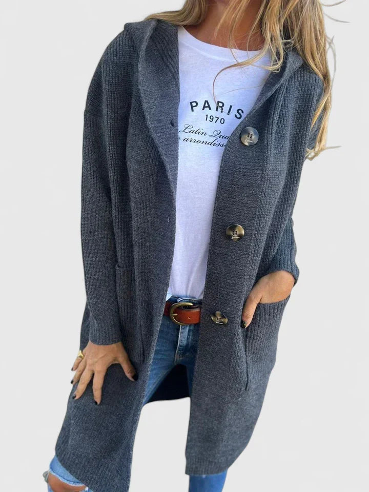 Aileen | Longline Button Cardigan With Deep Pockets