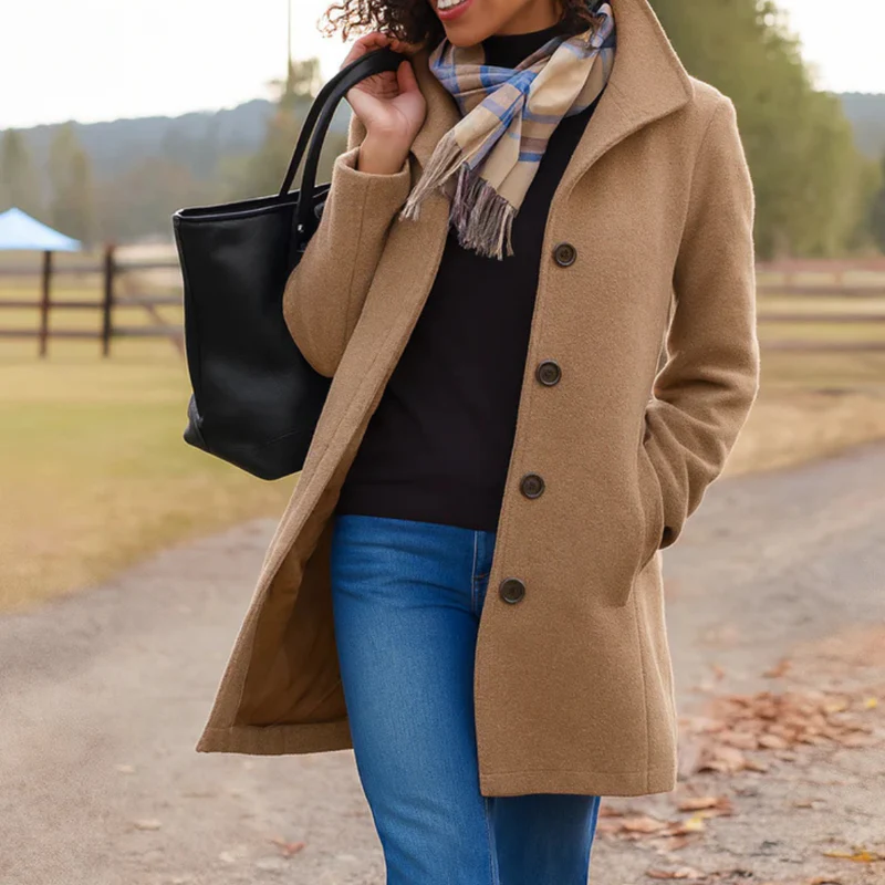Antonia | Relaxed Button-Front Coat With Collar