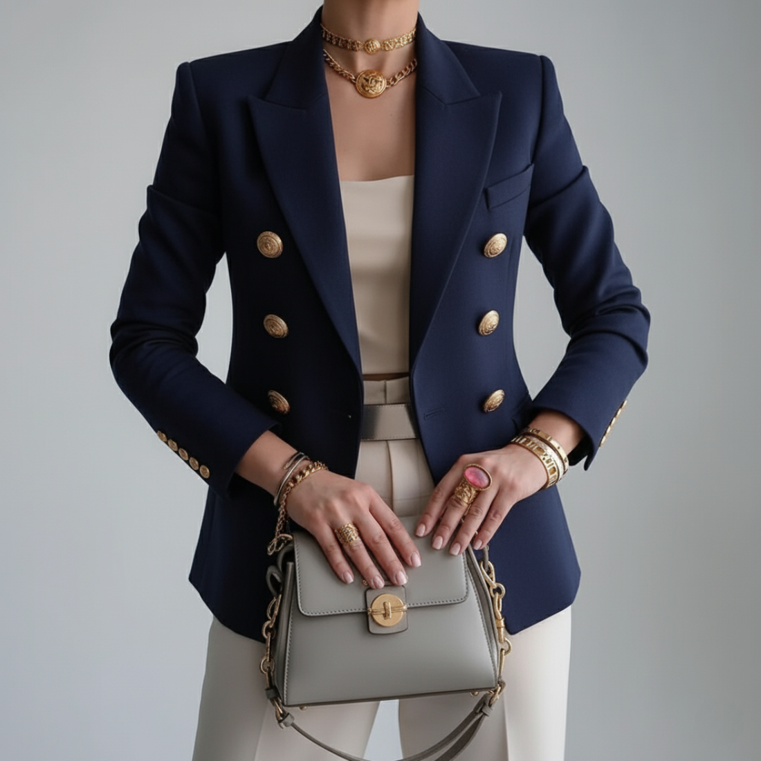 Hailey | Double-Breasted Blazer With Gold Buttons