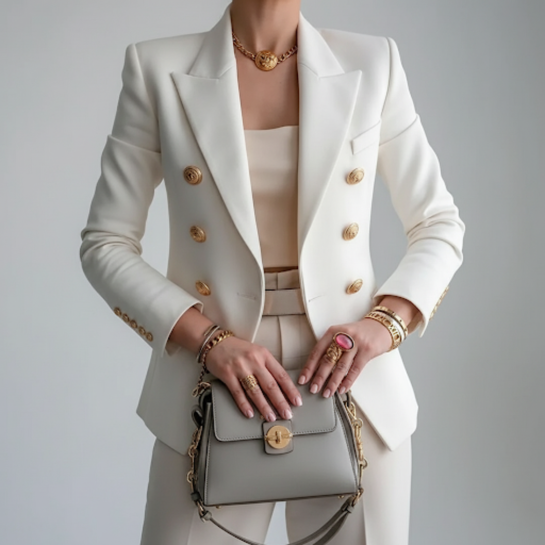 Hailey | Double-Breasted Blazer With Gold Buttons
