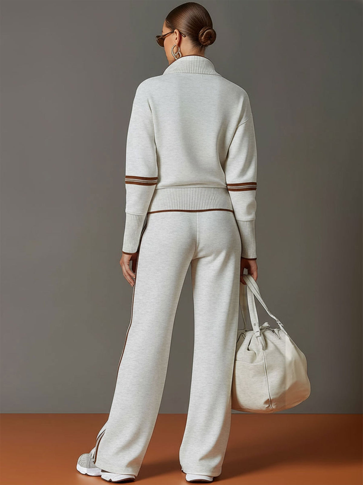 Alma | Half-Zip Top And Wide-Leg Pants Set