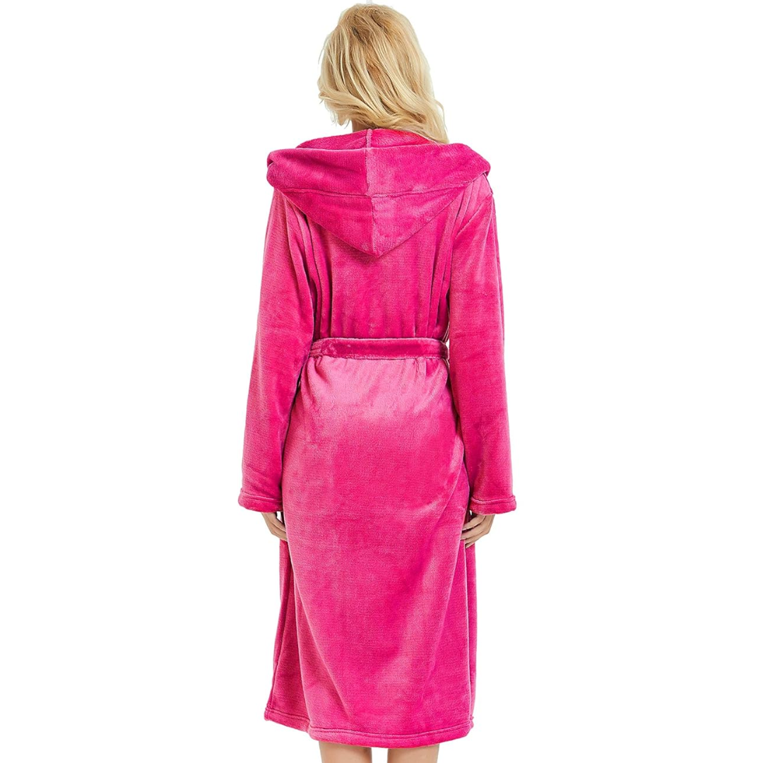 Evelyn | Hooded Fleece Robe With Pockets