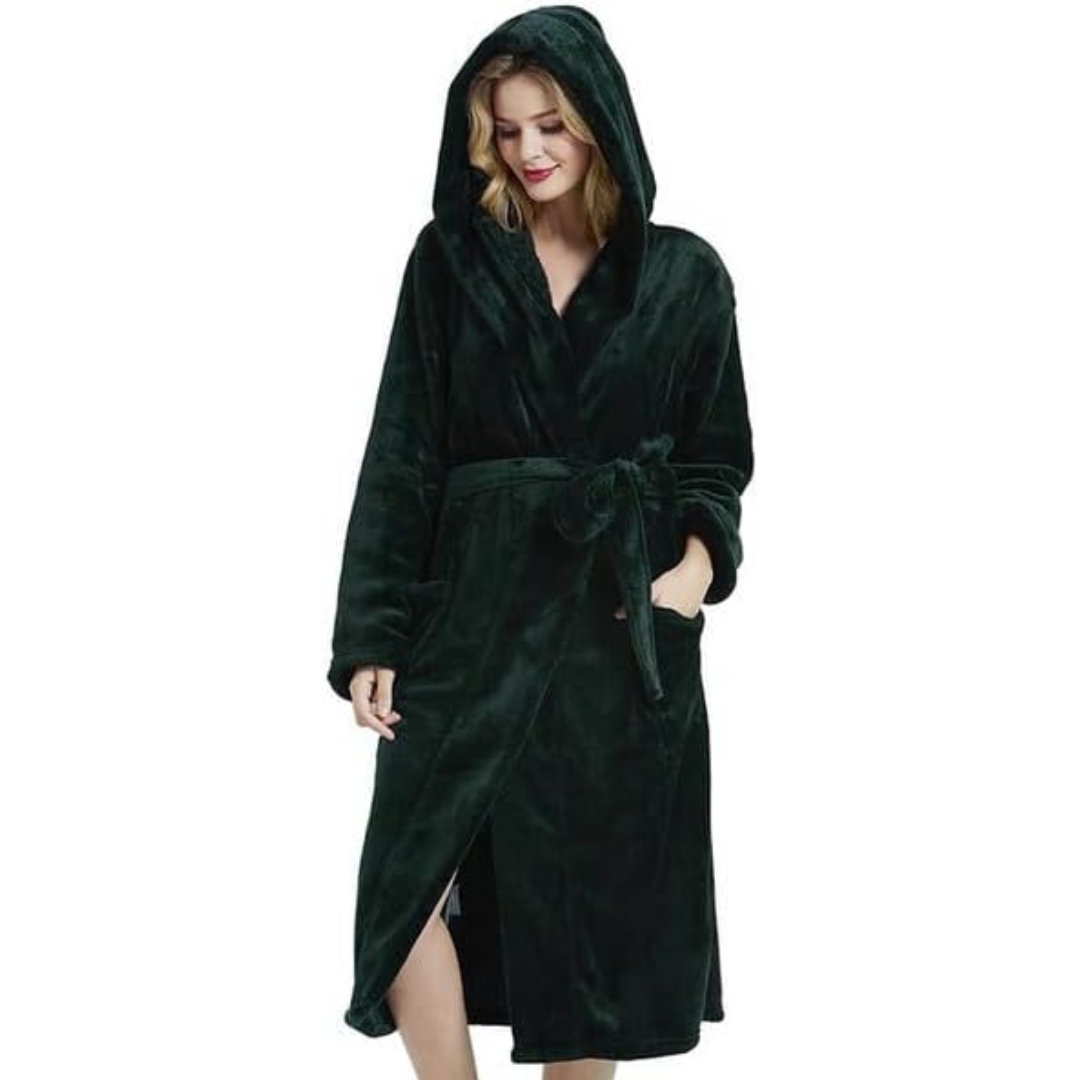 Evelyn | Hooded Fleece Robe With Pockets