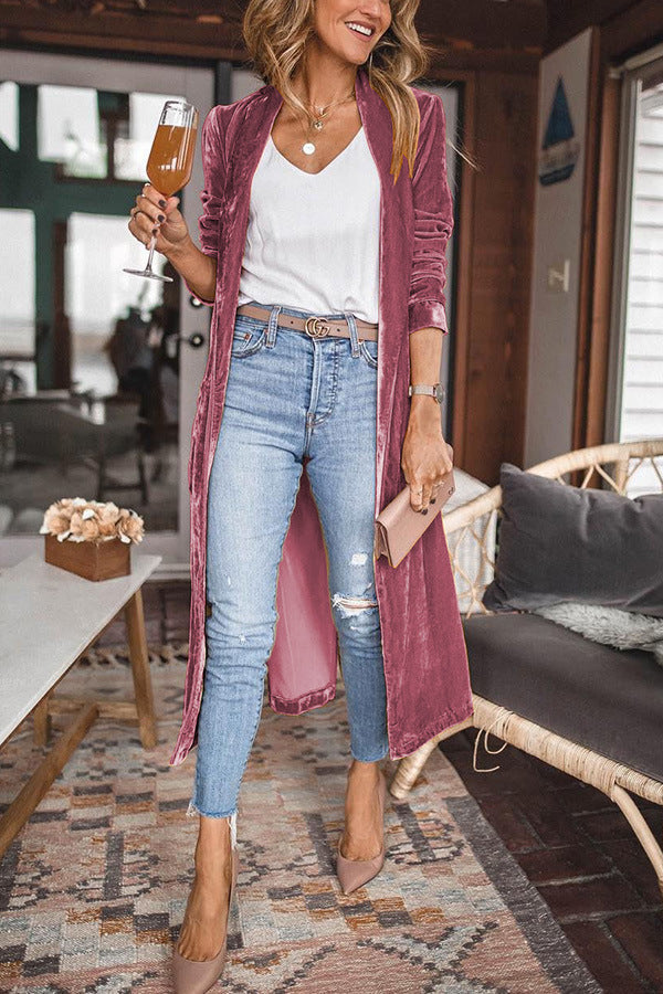 Gretchen | Long Velvet Kimono Jacket