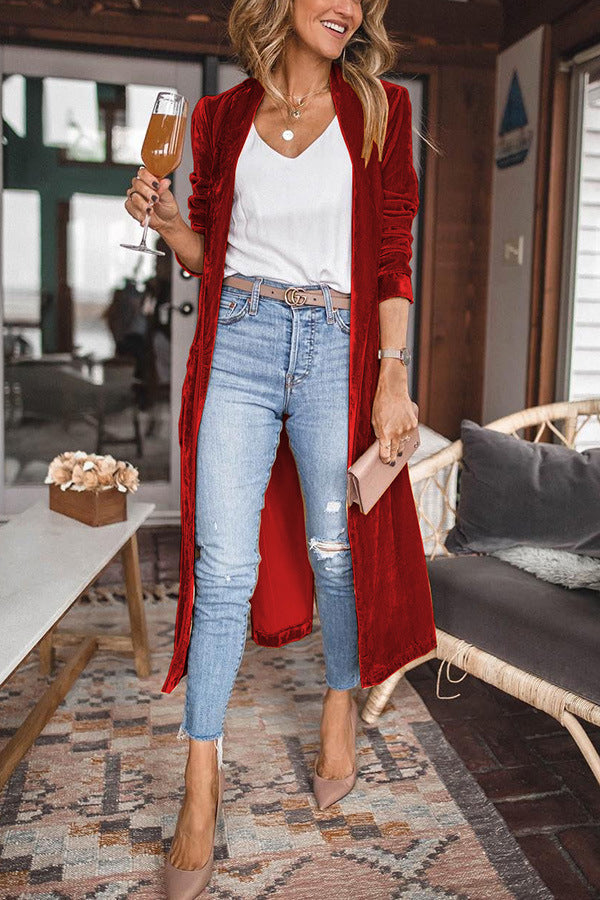 Gretchen | Long Velvet Kimono Jacket
