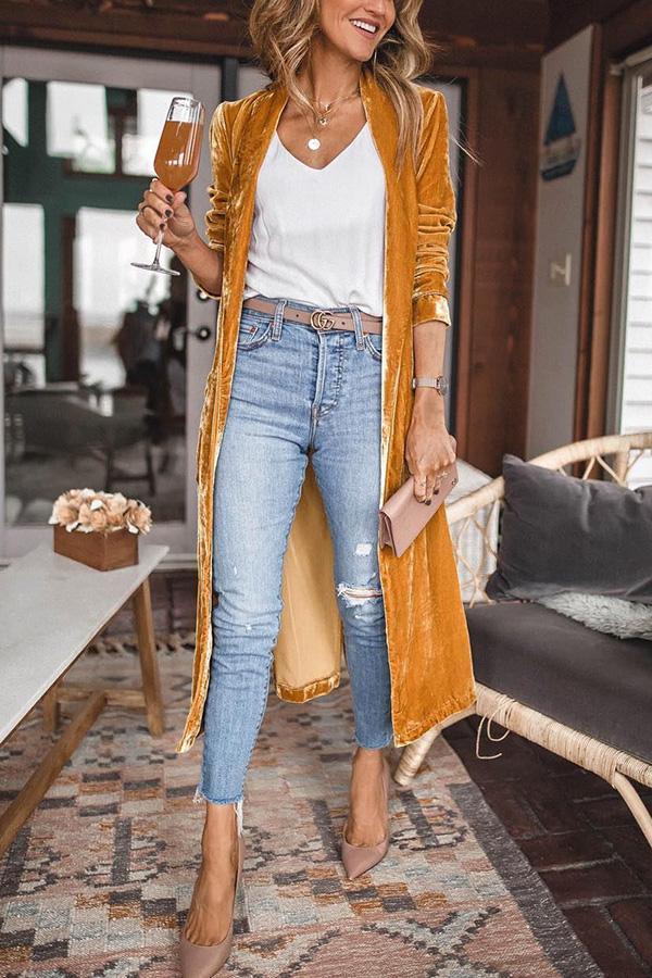 Gretchen | Long Velvet Kimono Jacket