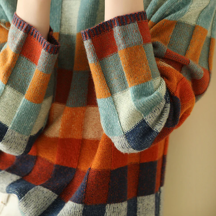 Keira | Patchwork Knit Turtleneck Sweater