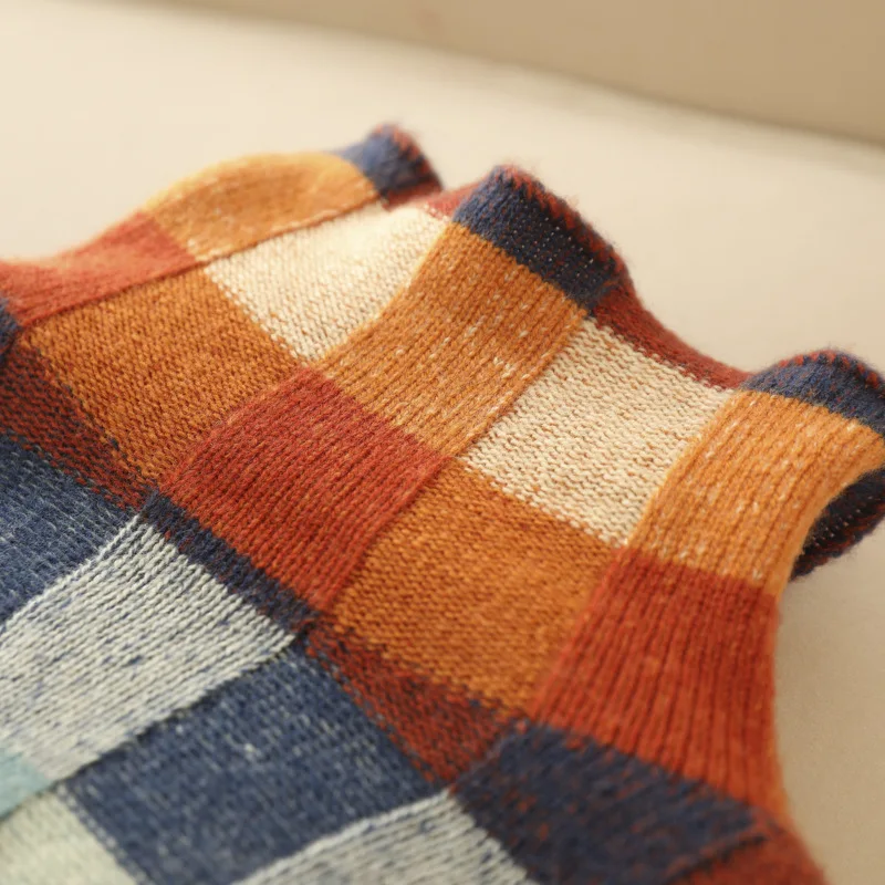 Keira | Patchwork Knit Turtleneck Sweater