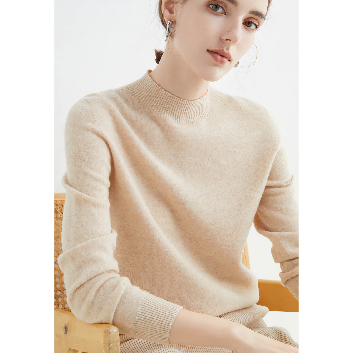 Candace | Cashmere Sweater With Mock Neck