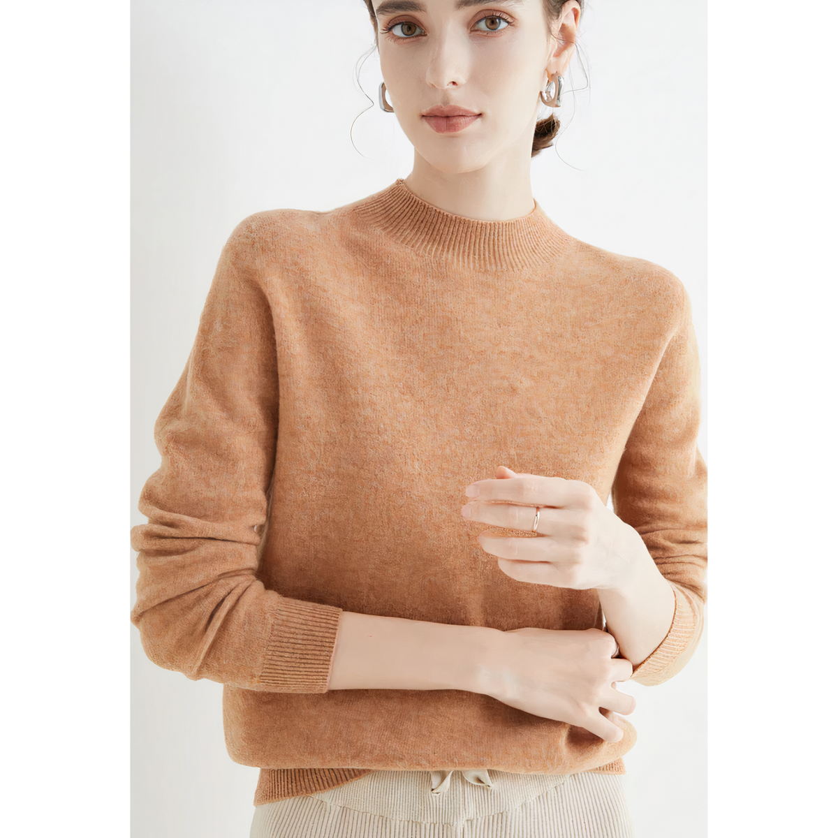 Candace | Cashmere Sweater With Mock Neck