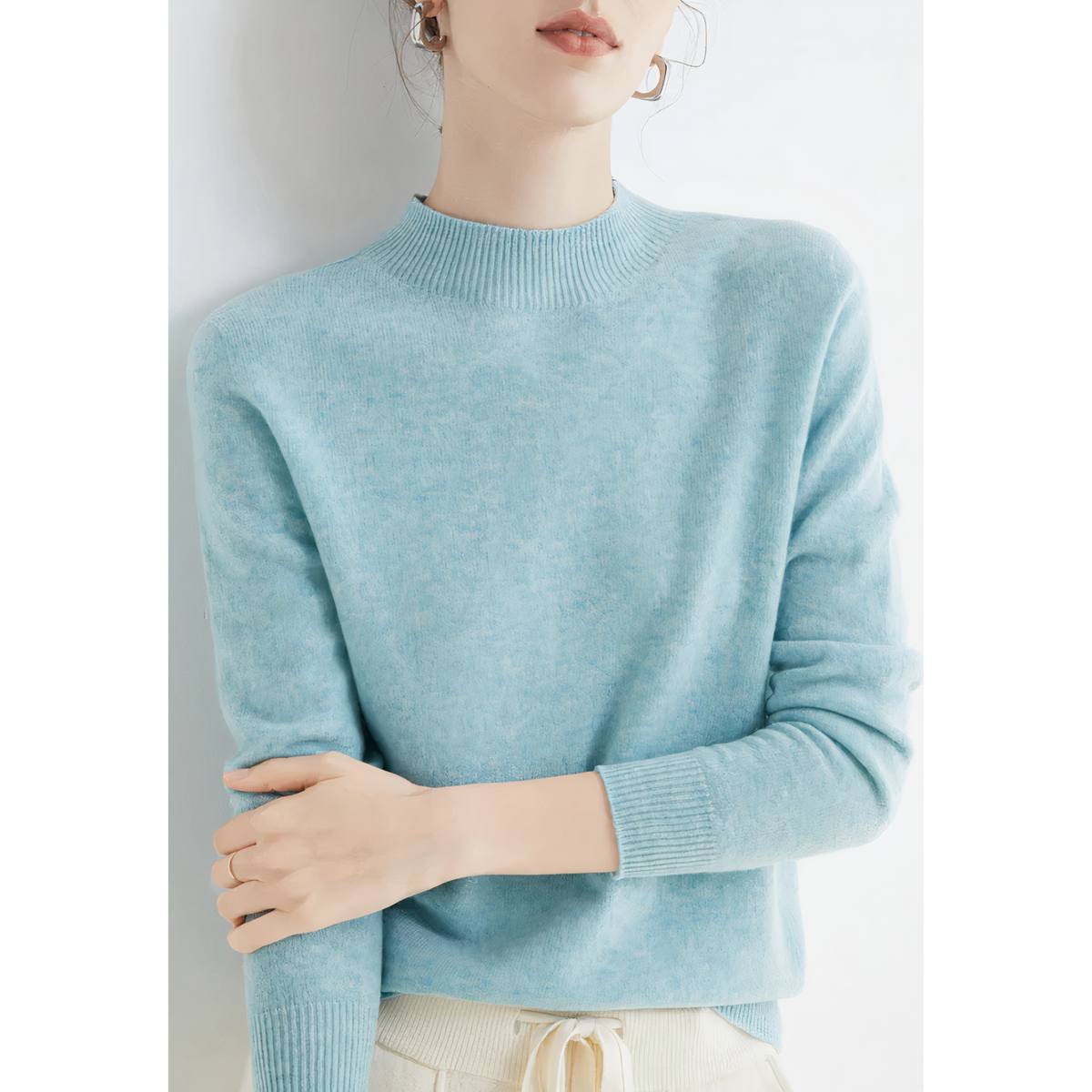 Candace | Cashmere Sweater With Mock Neck