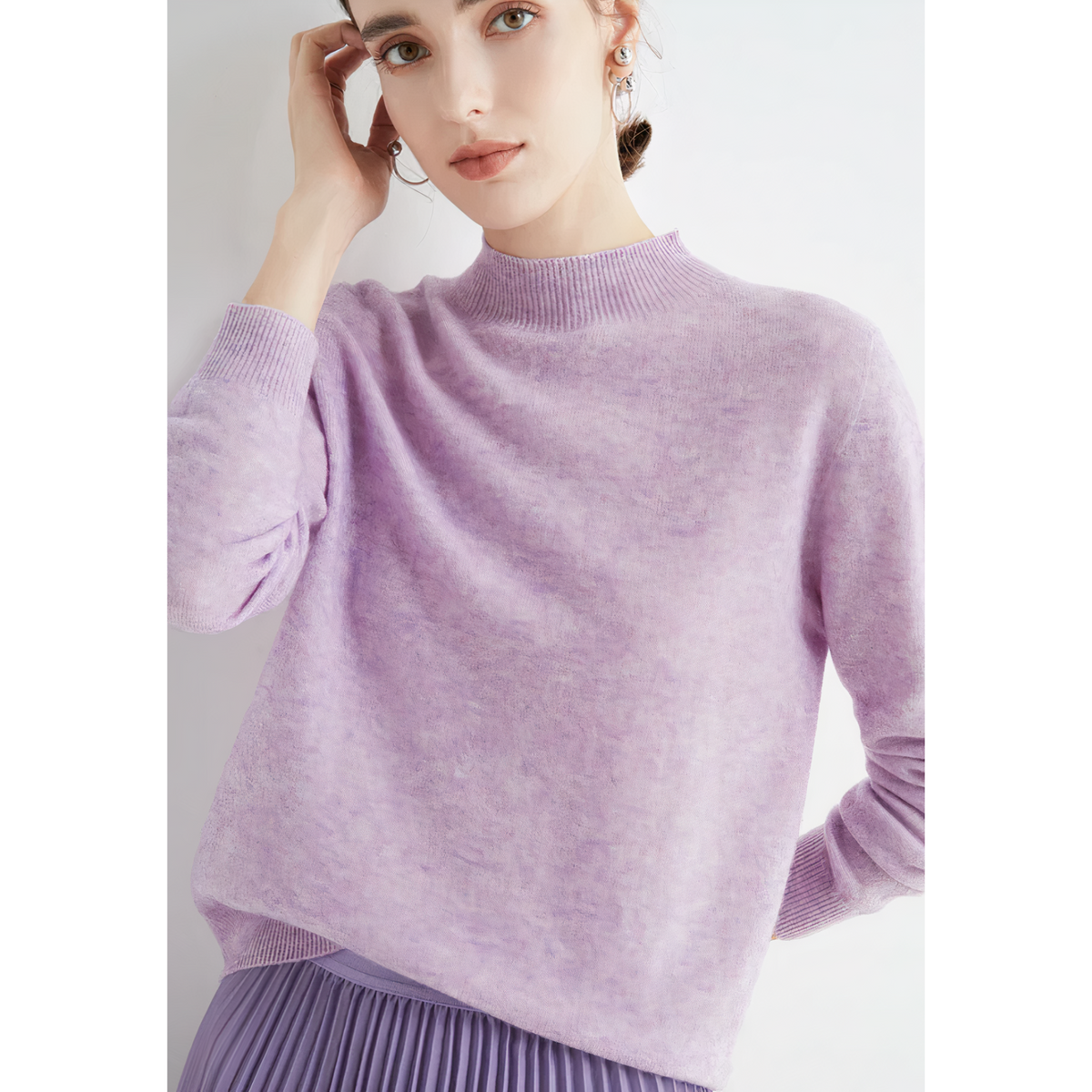 Candace | Cashmere Sweater With Mock Neck