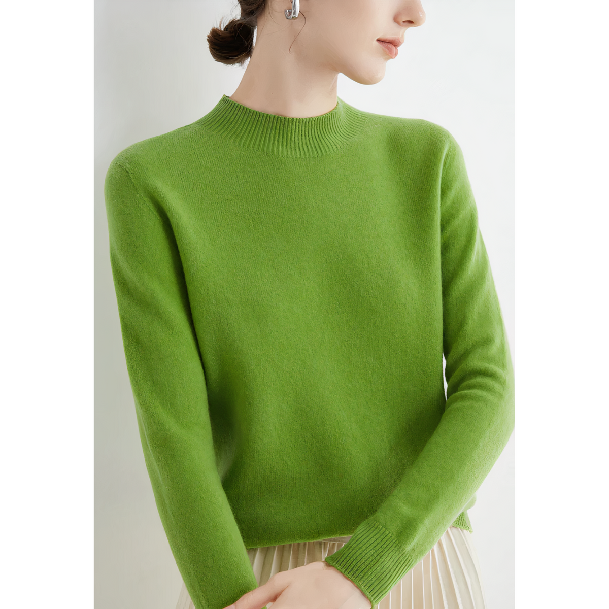 Candace | Cashmere Sweater With Mock Neck