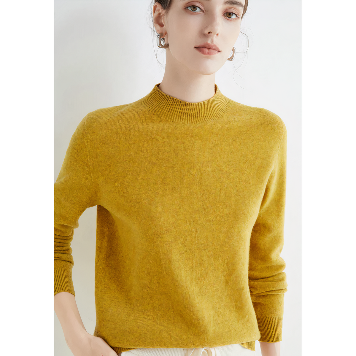 Candace | Cashmere Sweater With Mock Neck